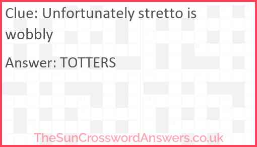 Unfortunately stretto is wobbly Answer