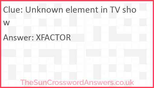 Unknown element in TV show Answer