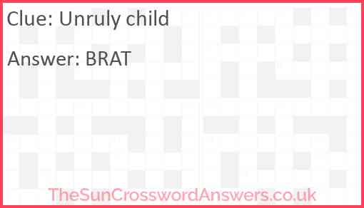 Unruly child Answer