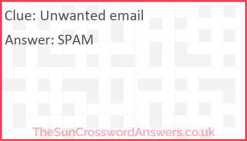 Unwanted email Answer