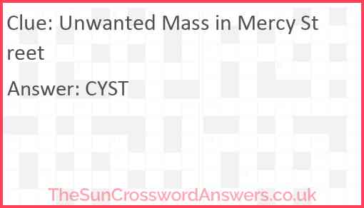 Unwanted mass in Mercy Street Answer