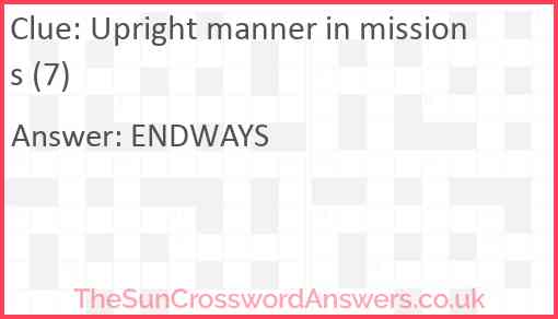 Upright manner in missions (7) Answer