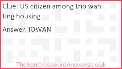 US citizen among trio wanting housing Answer