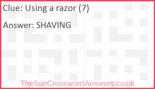 Using a razor (7) Answer