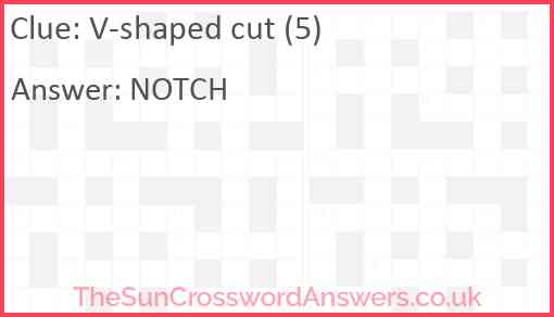 V-shaped cut (5) Answer