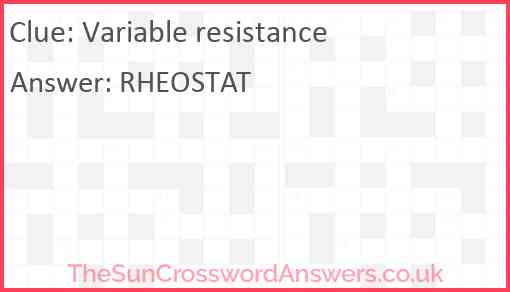 Variable resistance Answer