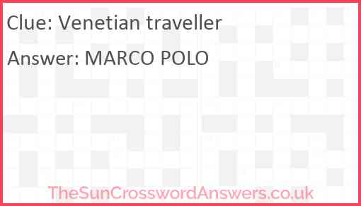 Venetian traveller Answer