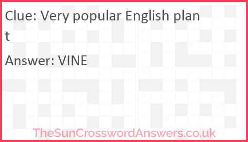 Very popular English plant Answer