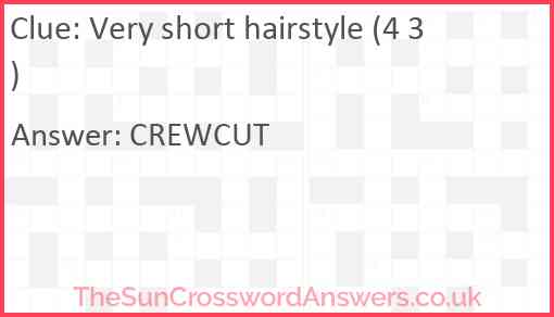 Very short hairstyle (4 3) Answer