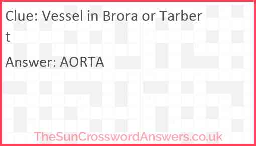 Vessel in Brora or Tarbert Answer