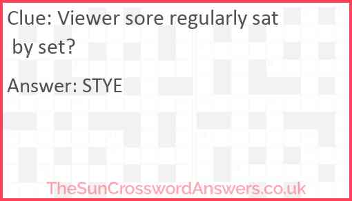 Viewer sore regularly sat by set? Answer