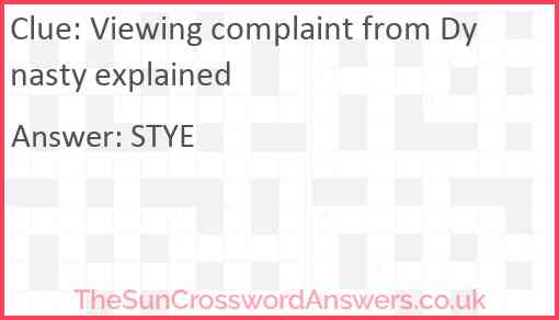 Viewing complaint from Dynasty explained Answer
