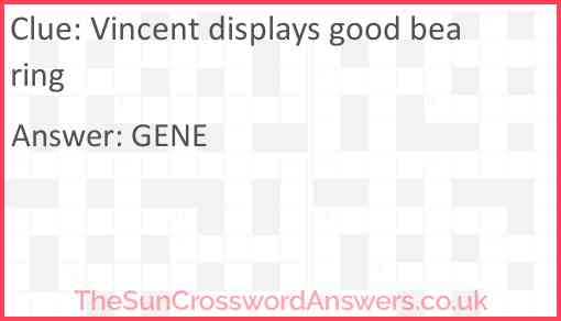 Vincent displays good bearing Answer