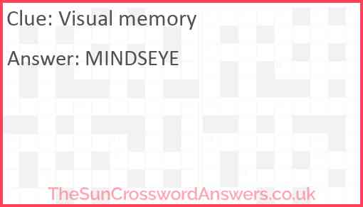 Visual memory Answer