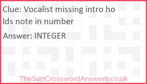 Vocalist missing intro holds note in number Answer