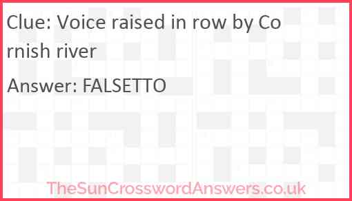Voice raised in row by Cornish river Answer