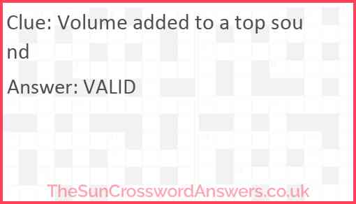 Volume added to a top sound Answer
