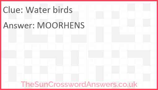 Water birds Answer