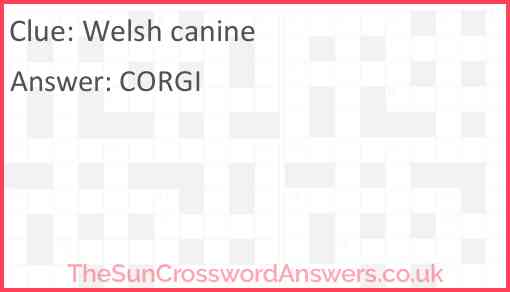 Welsh canine Answer