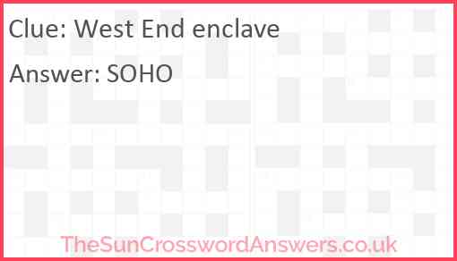 West End enclave Answer