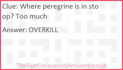 Where peregrine is in stoop? Too much Answer