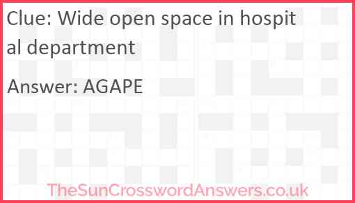 Wide open space in hospital department Answer