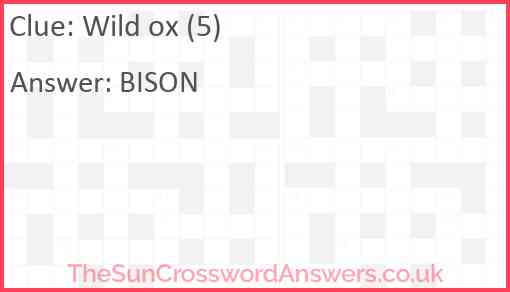 Wild ox (5) Answer
