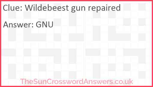 Wildebeest gun repaired Answer