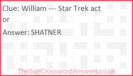 William Star Trek actor Answer