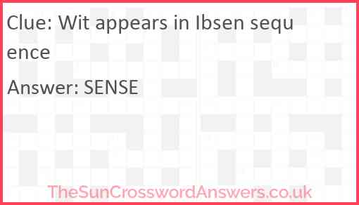Wit appears in Ibsen sequence Answer