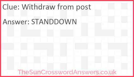 Withdraw from post Answer