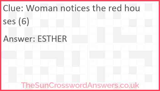 Woman notices the red houses (6) Answer