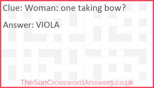 Woman: one taking bow? Answer