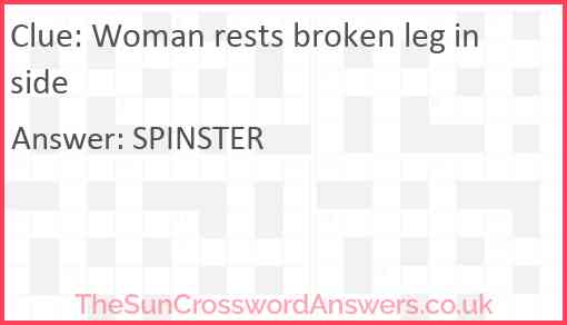 Woman rests broken leg inside Answer