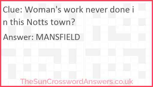 Woman's work never done in this Notts town? Answer