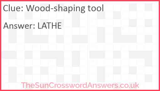 Wood-shaping tool Answer