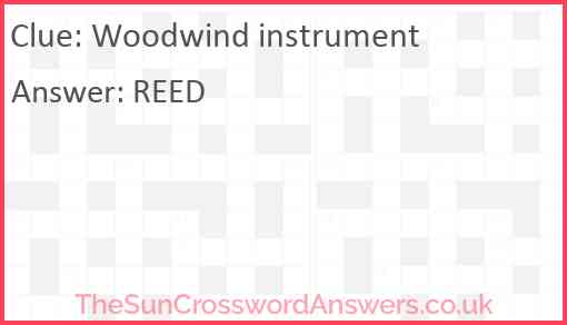 Woodwind instrument Answer