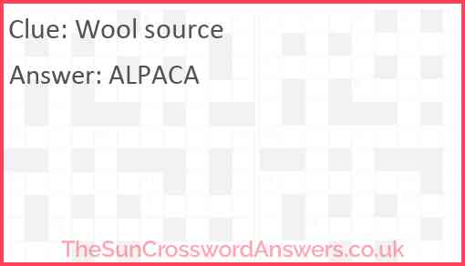 Wool source Answer