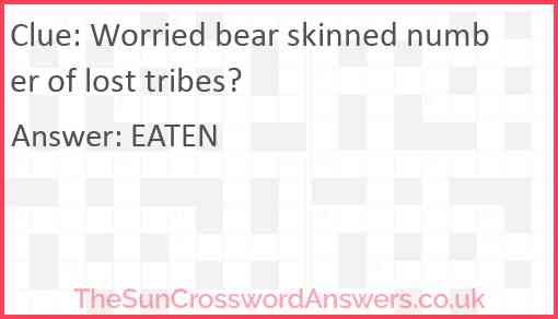 Worried bear skinned number of lost tribes? Answer