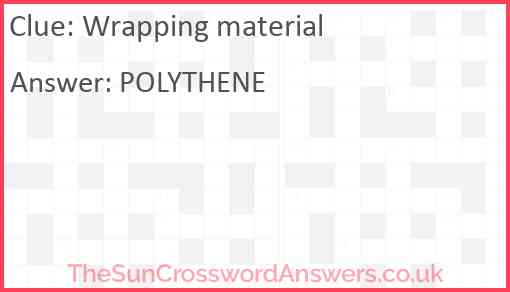 Wrapping material Answer