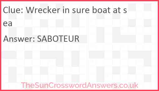 Wrecker in sure boat at sea Answer