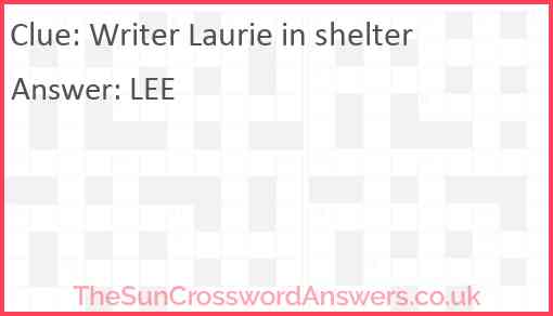 Writer Laurie in shelter Answer