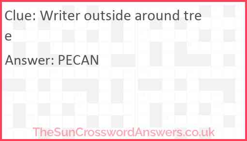 Writer outside around tree Answer