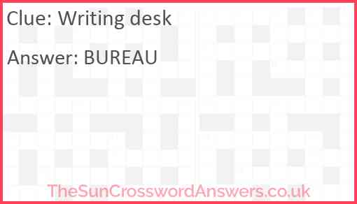 Writing desk Answer