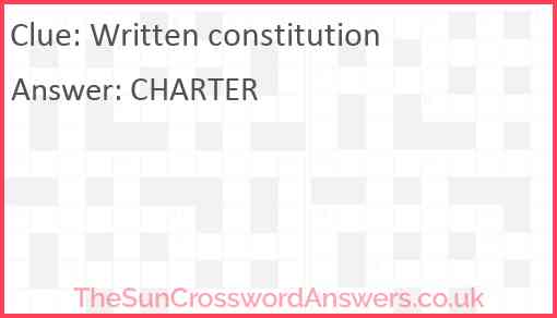 Written constitution Answer