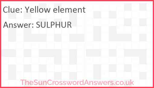 Yellow element Answer