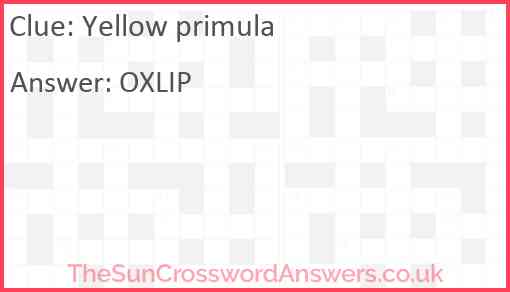 Yellow primula Answer