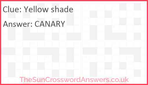 Yellow shade Answer