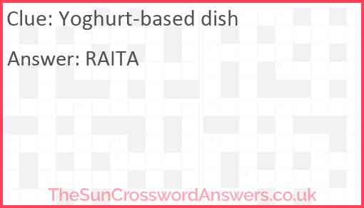 Yoghurt-based dish Answer