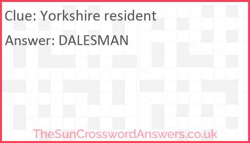 Yorkshire resident Answer